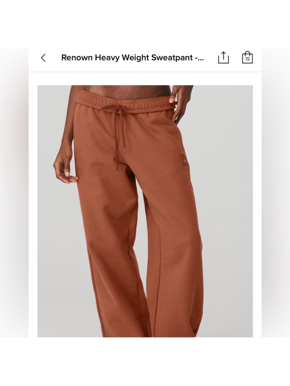 ALO Yoga Renown Wide-Leg Sweatpant - Rust Brown